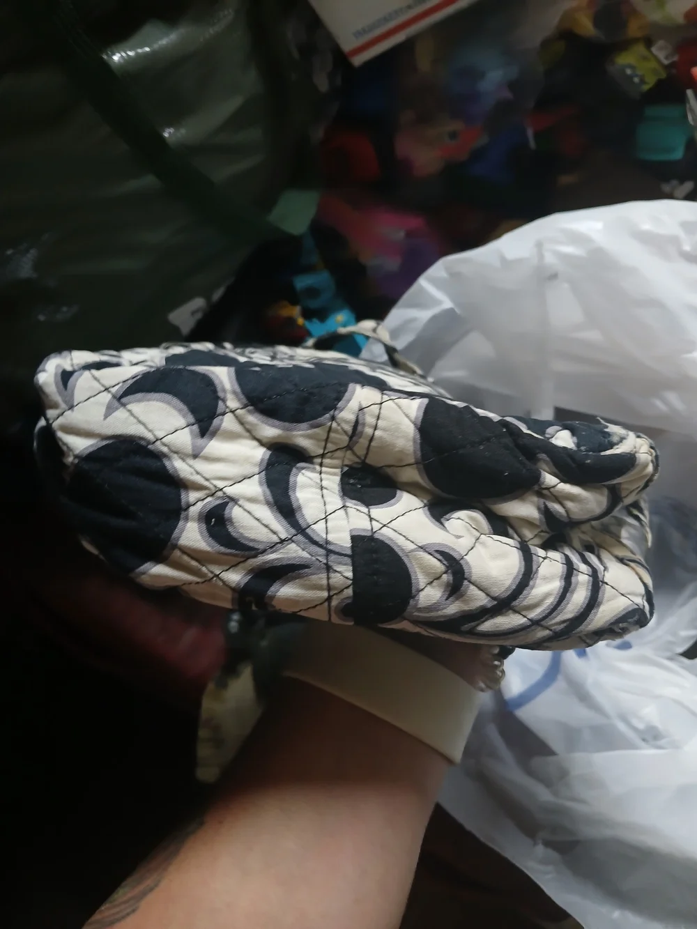 Vera Bradley Black & Cream Floral Quilted Crossbody